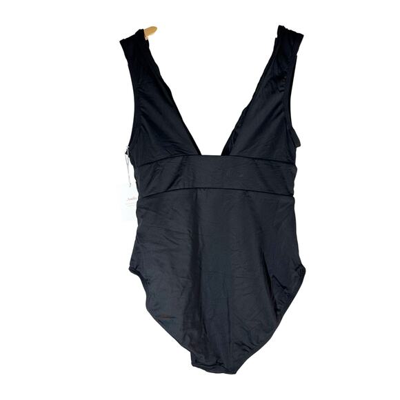 Andie Mykonos Small Long Torso Black One Piece Swimsuit LT - Picture 2 of 10